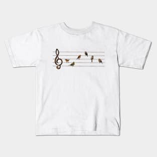 Birds musical score Kids T-Shirt